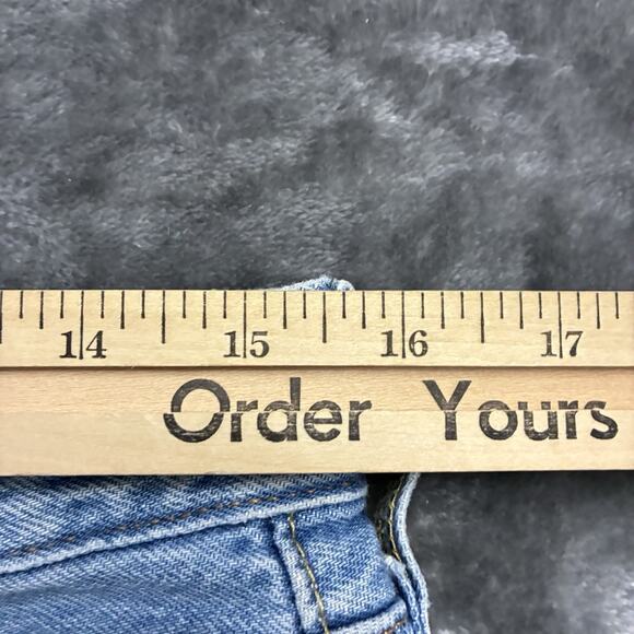 Levi's 501 Jean Shorts Womens Sz.29 Blue Daisy Duke Button Fly Distressed Denim - Picture 6 of 9